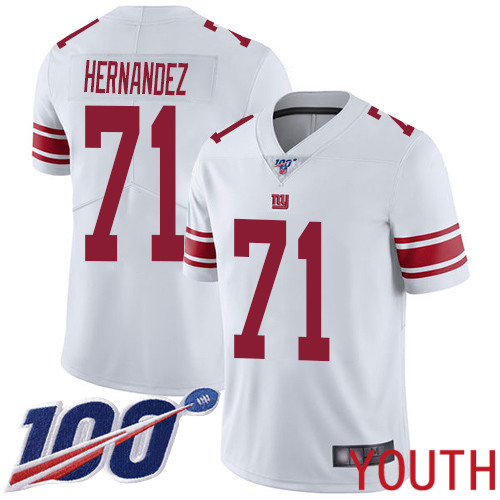 Youth New York Giants #71 Will Hernandez White Vapor Untouchable Limited Player 100th Season Football NFL Jersey->youth nfl jersey->Youth Jersey